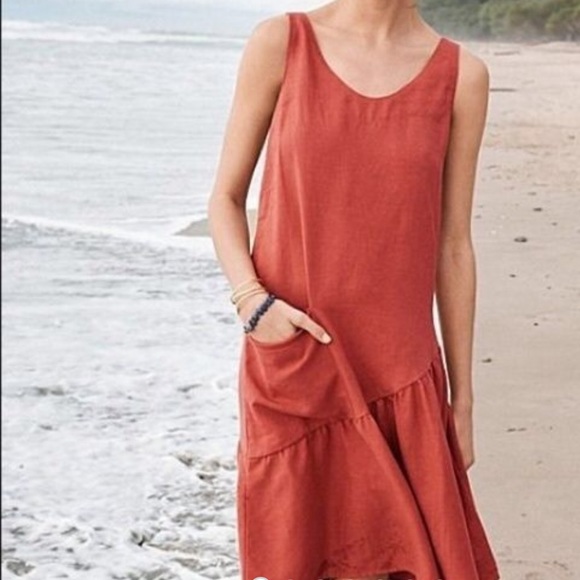garnet hill linen trapeze dress Linen Dropwaist Dress